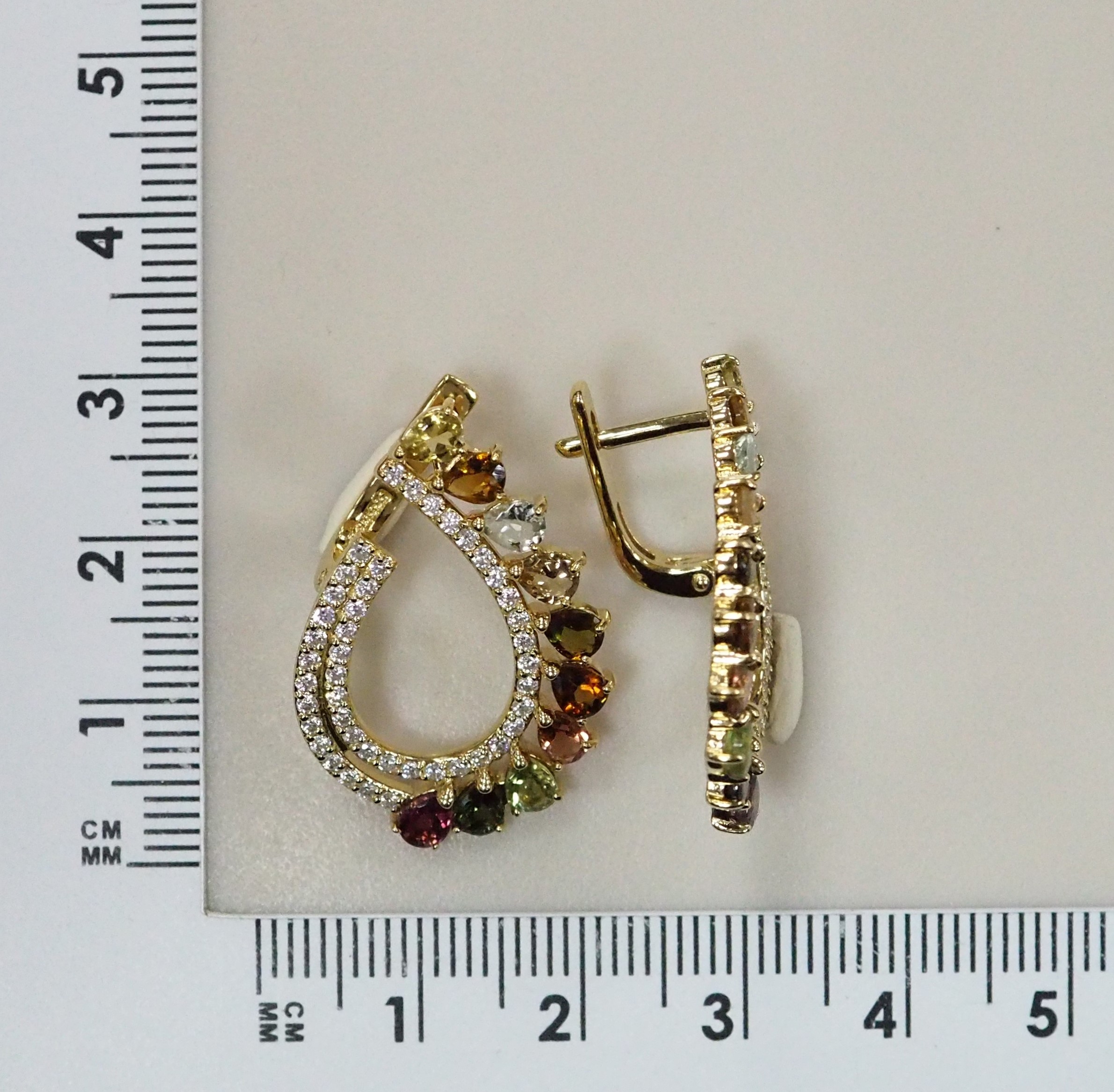 Серебряные серьги с турмалинами